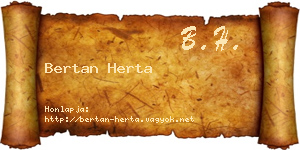 Bertan Herta névjegykártya